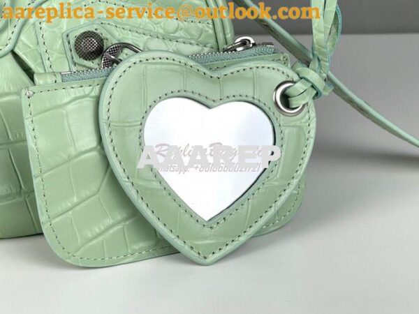 Replica Balenciaga Le Cagole XS S Shoulder Bag in Mint Supple Crocodil 25