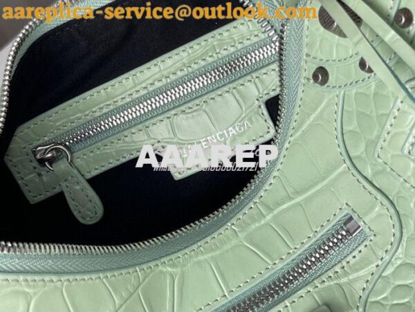 Replica Balenciaga Le Cagole XS S Shoulder Bag in Mint Supple Crocodil 26