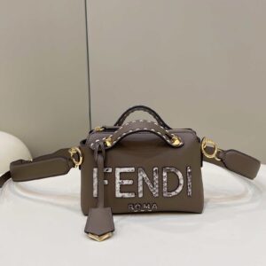 Replica Fendi 8BL145 By The Way Mini Gray leather small Boston bag