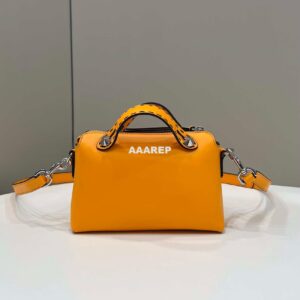 Replica Fendi 8BL145 By The Way Mini Orange leather small Boston bag 2