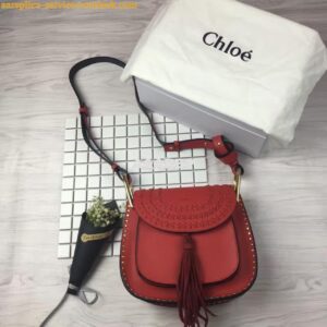 Replica Chloe Hudson Shoulder Bag in Suede Calfskin Red