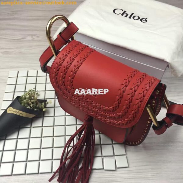 Replica Chloe Hudson Shoulder Bag in Suede Calfskin Red 4