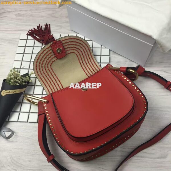 Replica Chloe Hudson Shoulder Bag in Suede Calfskin Red 7