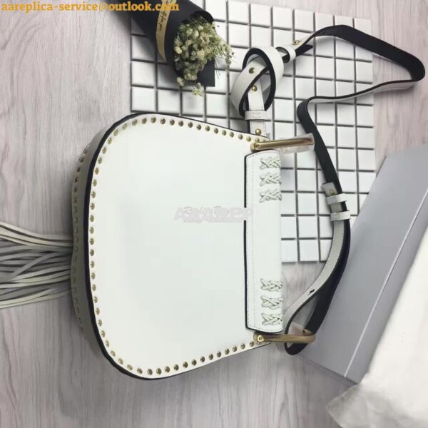 Replica Chloe Hudson Shoulder Bag in Suede Calfskin White 3