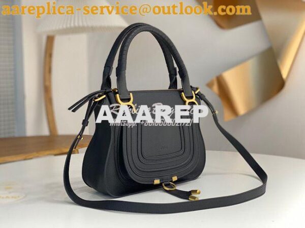 Replica Chloe Marcie Medium Satchel Bag Black 2