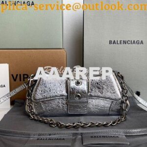 Replica Balenciaga Lindsay Small Shoulder Bag With Strap in Metallic C