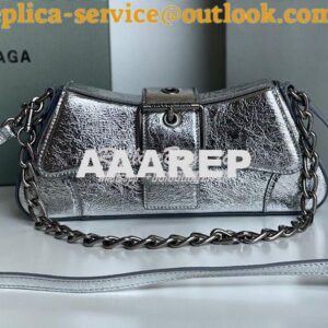 Replica Balenciaga Lindsay Small Shoulder Bag With Strap in Metallic C 2