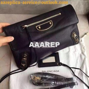 Replica Balenciaga Metallic Edge Envelope Black 2