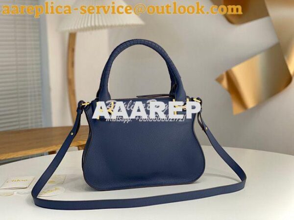 Replica Chloe Marcie Medium Satchel Bag Blue 6