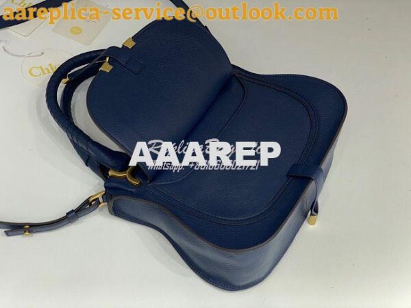 Replica Chloe Marcie Medium Satchel Bag Blue 9