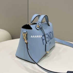 Replica Fendi 8BL146 By The Way Medium Ligth Blue leather Boston bag 2