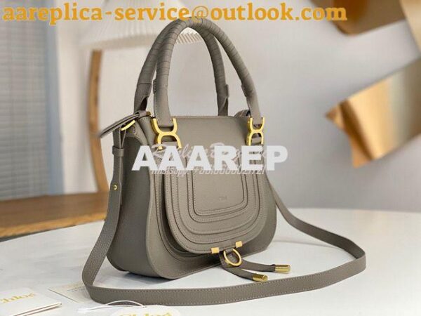 Replica Chloe Marcie Medium Satchel Bag Dark Grey 4