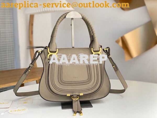 Replica Chloe Marcie Medium Satchel Bag Grey 3