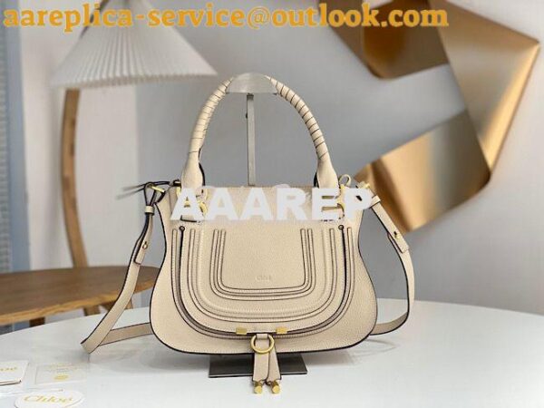 Replica Chloe Marcie Medium Satchel Bag Off White