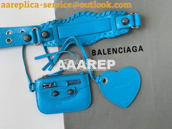 Replica Balenciaga Neo Cagole XS Handbag in Blue Arena Lambskin 700940 6