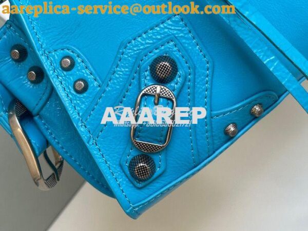 Replica Balenciaga Neo Cagole XS Handbag in Blue Arena Lambskin 700940 9