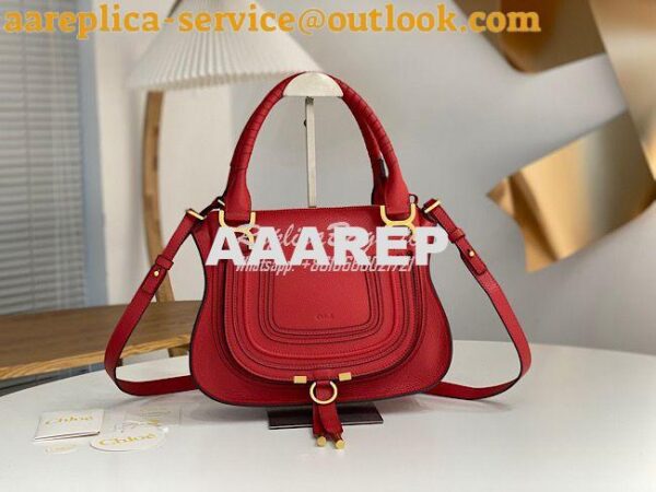 Replica Chloe Marcie Medium Satchel Bag Red 3