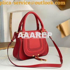 Replica Chloe Marcie Medium Satchel Bag Red 2