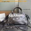 Replica Balenciaga Neo Cagole XS Handbag in Metallic Silver Arena Lamb 2