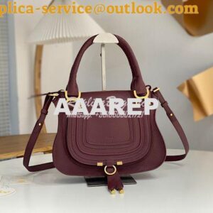 Replica Chloe Marcie Medium Satchel Bag Wine