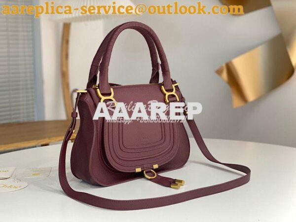 Replica Chloe Marcie Medium Satchel Bag Wine 4