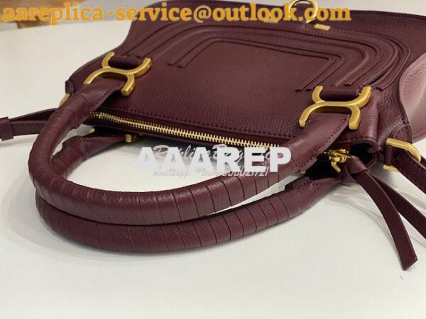 Replica Chloe Marcie Medium Satchel Bag Wine 5