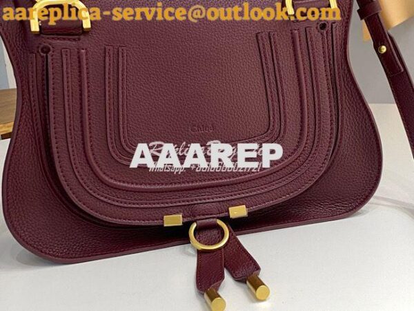 Replica Chloe Marcie Medium Satchel Bag Wine 7