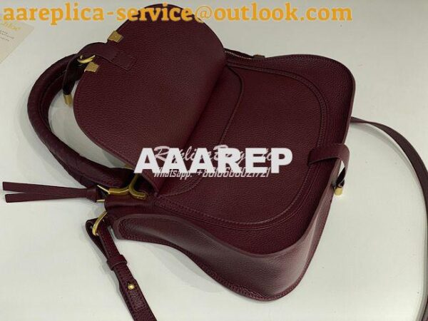 Replica Chloe Marcie Medium Satchel Bag Wine 6