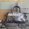 Replica Balenciaga Neo Cagole XS Handbag in Metallic Silver Arena Lamb