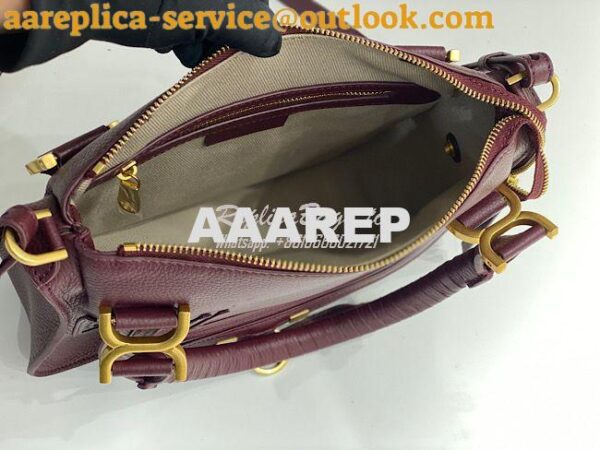 Replica Chloe Marcie Medium Satchel Bag Wine 9