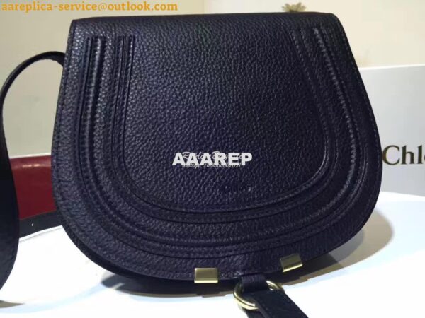 Replica Chloe Mini Marcie Bag in Small Grain Calfskin Black 3