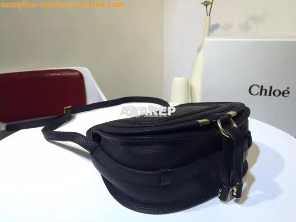 Replica Chloe Mini Marcie Bag in Small Grain Calfskin Black 7