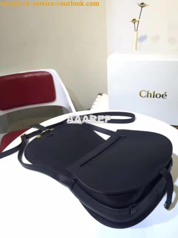 Replica Chloe Mini Marcie Bag in Small Grain Calfskin Black 8