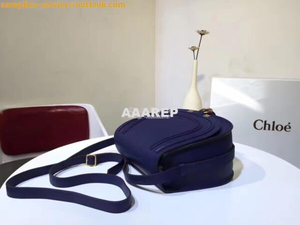 Replica Chloe Mini Marcie Bag in Small Grain Calfskin Blue 3