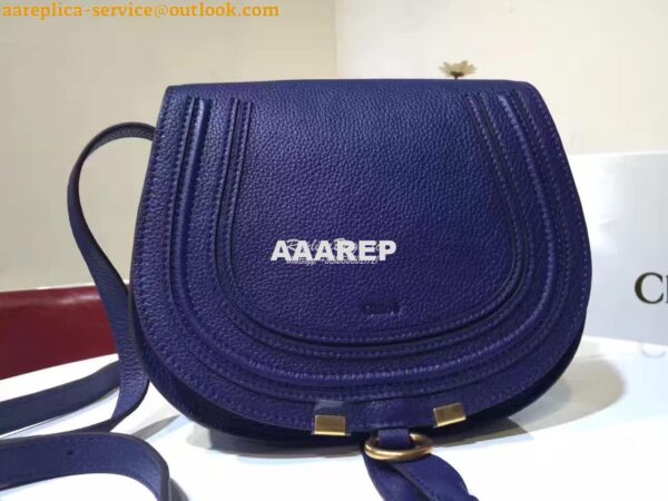 Replica Chloe Mini Marcie Bag in Small Grain Calfskin Blue 6