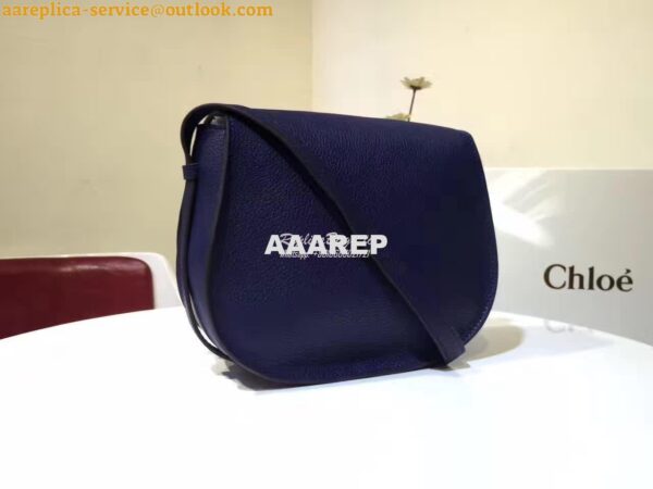 Replica Chloe Mini Marcie Bag in Small Grain Calfskin Blue 6