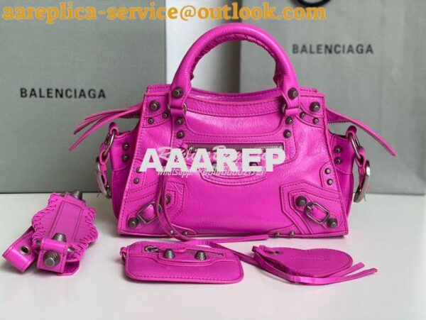 Replica Balenciaga Neo Cagole XS Handbag in Pink Arena Lambskin 700940 4