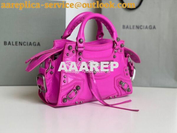 Replica Balenciaga Neo Cagole XS Handbag in Pink Arena Lambskin 700940 5