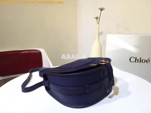 Replica Chloe Mini Marcie Bag in Small Grain Calfskin Blue 7