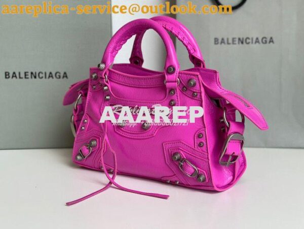 Replica Balenciaga Neo Cagole XS Handbag in Pink Arena Lambskin 700940 6