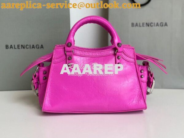 Replica Balenciaga Neo Cagole XS Handbag in Pink Arena Lambskin 700940 13