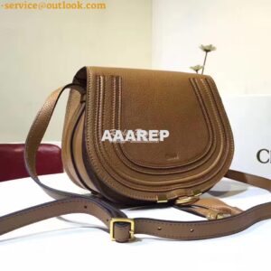 Replica Chloe Mini Marcie Bag in Small Grain Calfskin Brown