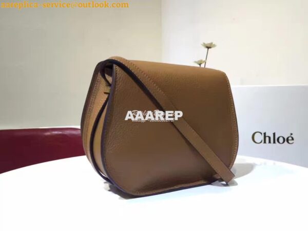 Replica Chloe Mini Marcie Bag in Small Grain Calfskin Brown 5