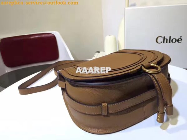 Replica Chloe Mini Marcie Bag in Small Grain Calfskin Brown 7