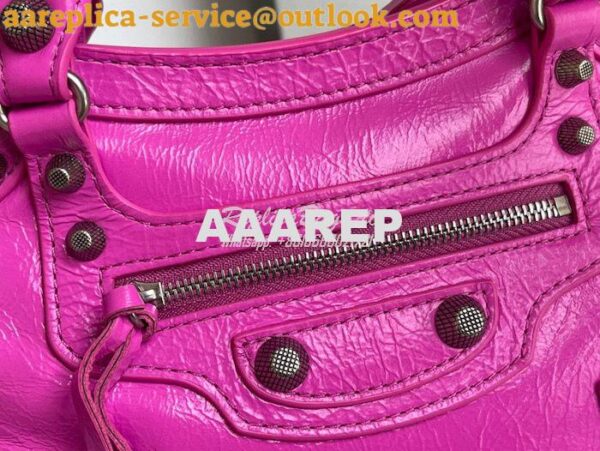 Replica Balenciaga Neo Cagole XS Handbag in Rose Purple Arena Lambskin 7