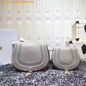 Replica Chloe Mini Marcie Bag in Small Grain Calfskin Grey