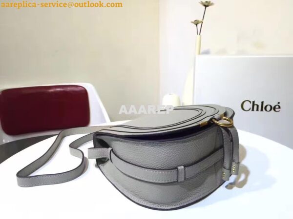 Replica Chloe Mini Marcie Bag in Small Grain Calfskin Grey 7