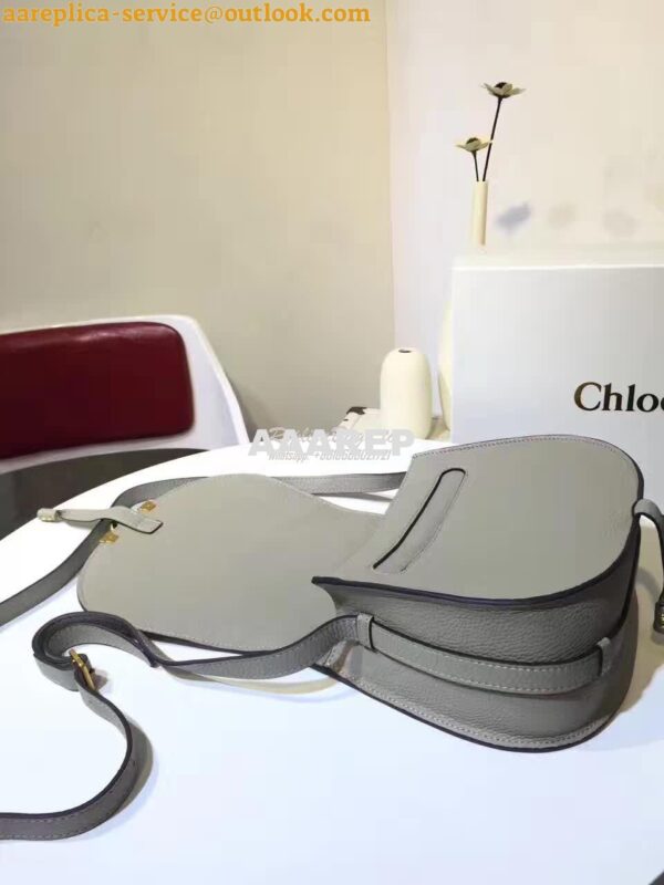 Replica Chloe Mini Marcie Bag in Small Grain Calfskin Grey 9