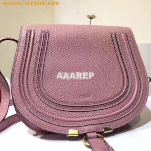 Replica Chloe Mini Marcie Bag in Small Grain Calfskin Pink