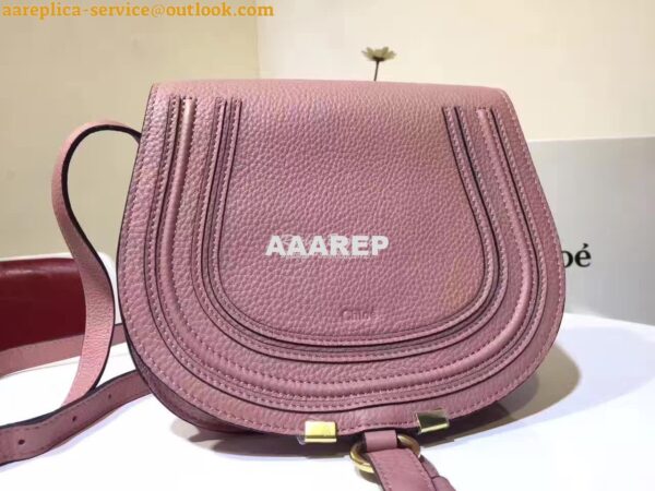 Replica Chloe Mini Marcie Bag in Small Grain Calfskin Pink 3